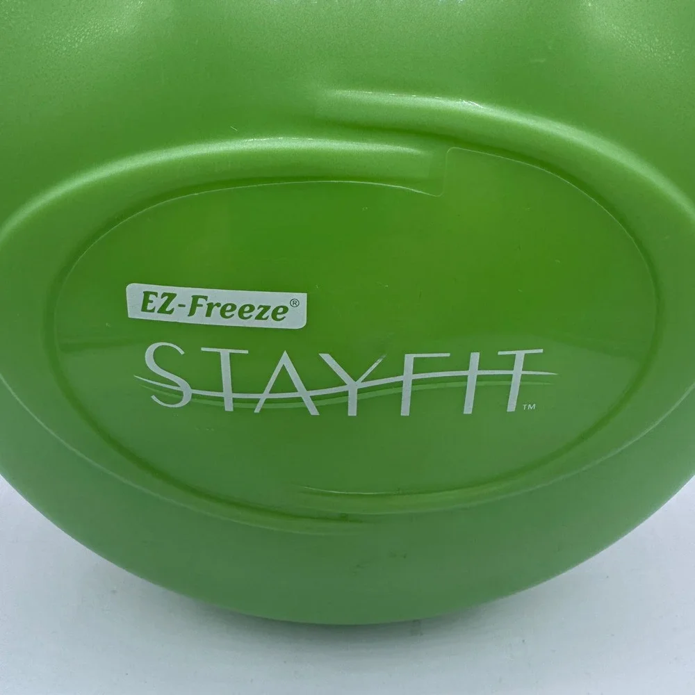 EZ-Freeze StayFit Salad To Go Container Lime Green Divided Tray Dressing Cup